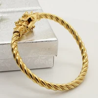 fashion chinese dragon bangle bracelet 18k gold twisted dubai bangle for men and women