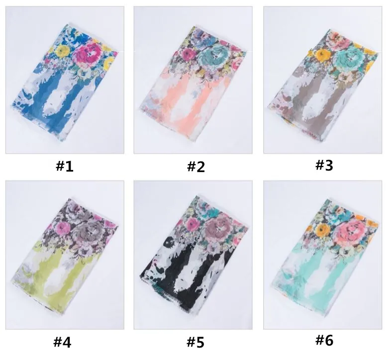 

2018 new scarf sweet flower graffiti shawl vintage Euro popular women scarves fashion muslim print hijab headband wrap muffler