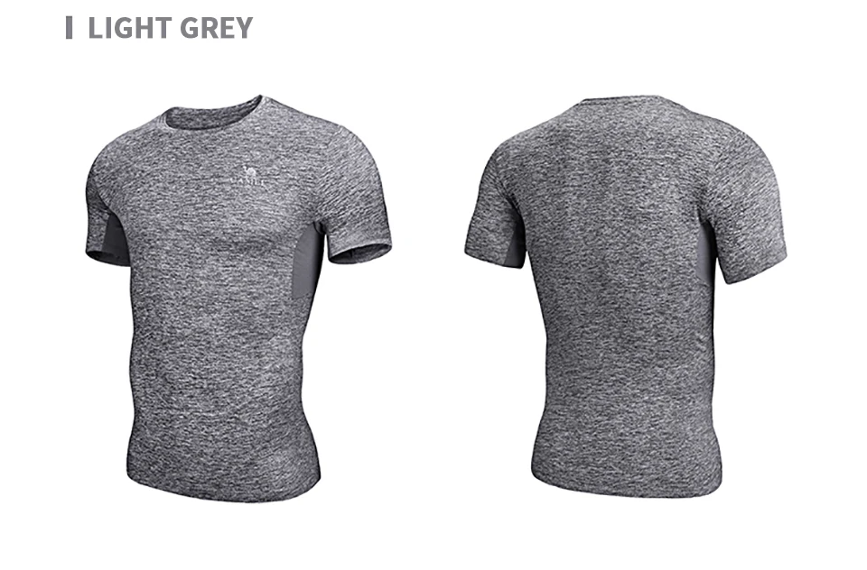 CAMEL Gym T-Shirts Dry Fit Men Sports Fitness Training Outdoor Workout Short Sleeve High Elastic Crossfit Tops Tights