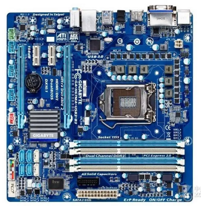 Материнская плата для Gigabyte 1155 оригинальная б/у настольная разъем H67 LGA