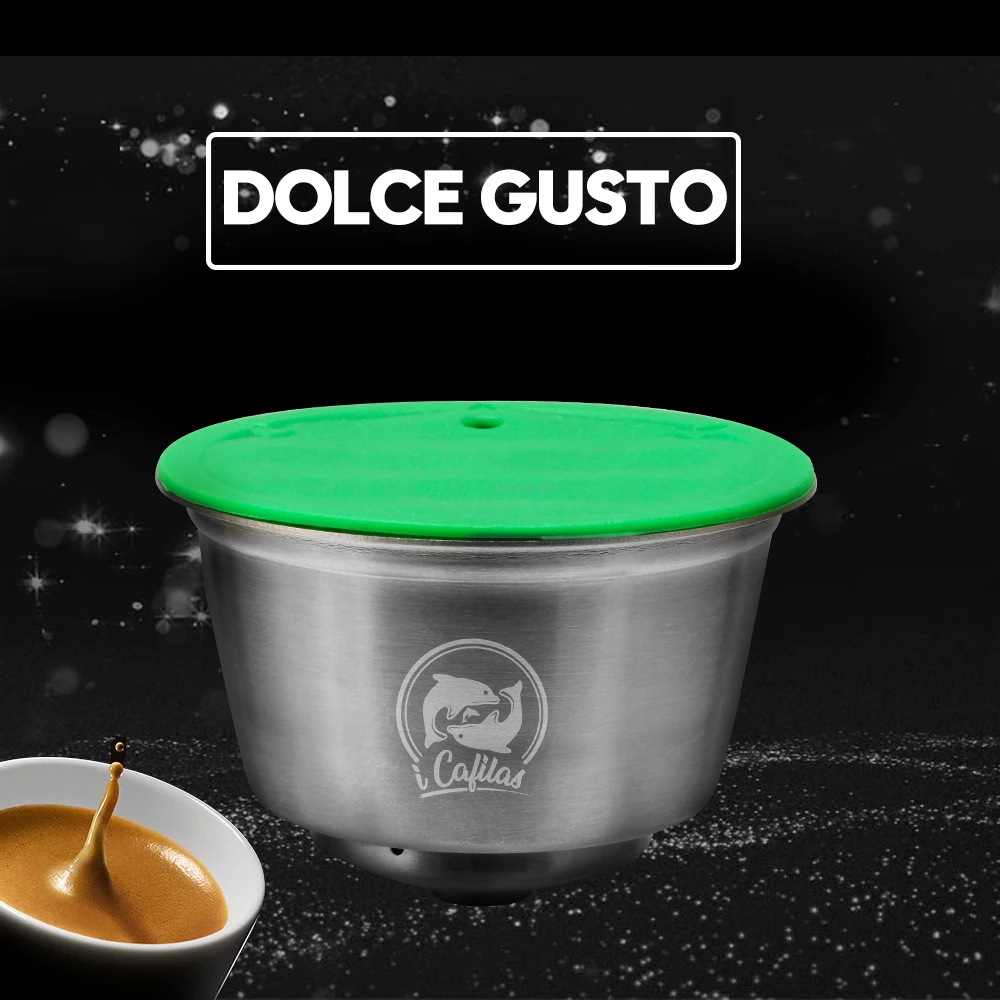 Нержавеющая сталь металла многоразовая 1 шт. Dolce Gusto капсулы силиконовая крышка