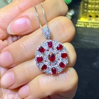 kjjeaxcmy boutique jewelry 925 sterling silver inlaid ruby female luxury pendant necklace support test