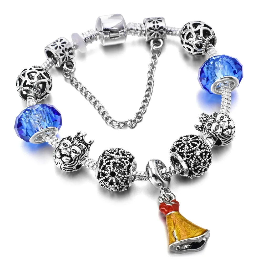 Новинка 2018 светящиеся бусины шармы для платья принцессы браслеты Pa и женщин