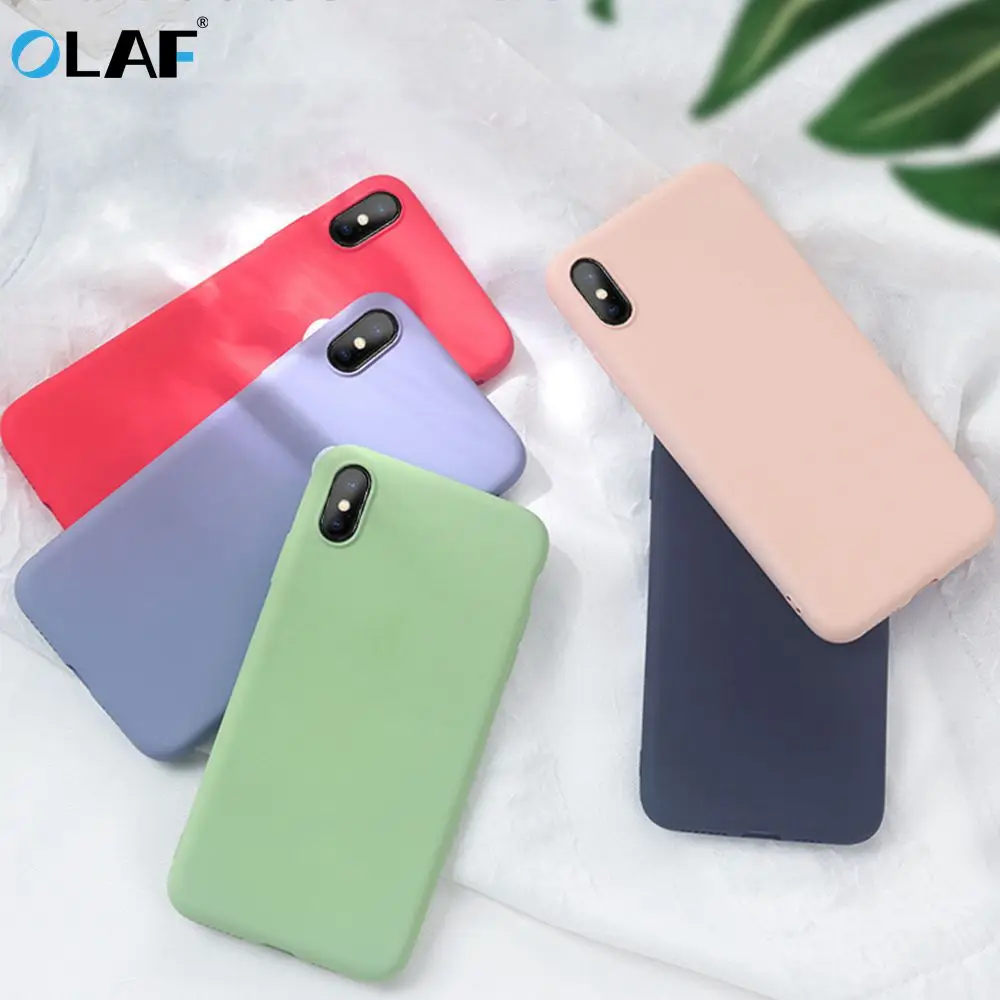 Роскошный чехол OLAF из жидкого силикона для Apple iPhone XS Max XR X 8 Plus простой силиконовый