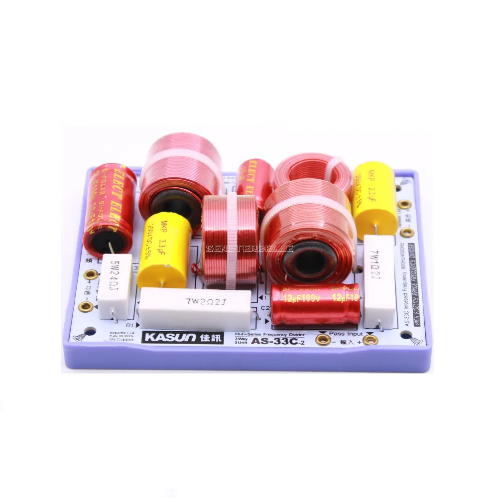 2pcs KASUN AS-33C 3 Way 3 блок Hi-Fi динамик кроссовер с делителем частоты фильтры
