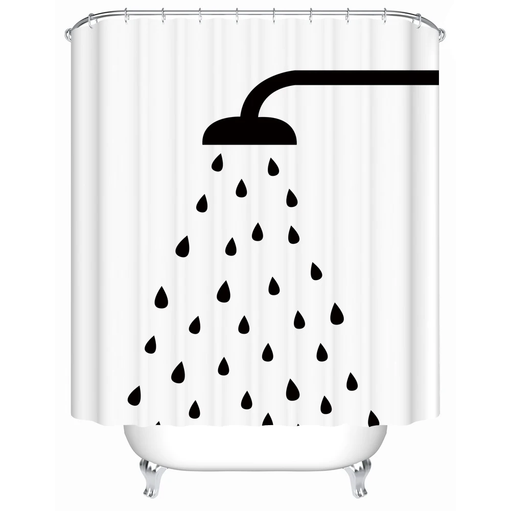 Custom Made Shower Curtain Bathroom Curtain Partition 1.2/1.5/1.8/2x1.8 meters 1.5x2m 1.8x2m 2x2m 2.4x2m White Blue Green Orang