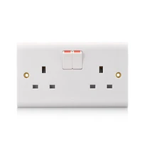 cognag dual 13a uk standard wall double socket power outlet grounded panel 146mm86mm ac 220250v
