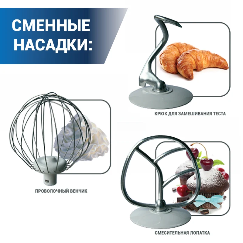 Планетарный миксер HIBERG MP 1040 W 4 литра чаша из нержавеющей стали 5 режимов мощность
