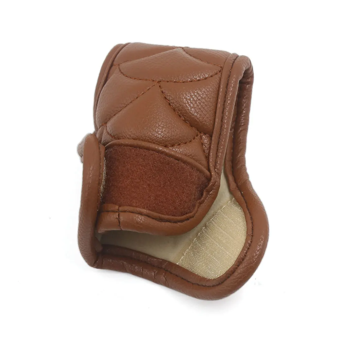 Non-Slip UXCELL Brown Faux Leather Cover Sleeve Protector for Car Manual Shift Knob, Fits Most Car Shift Knobs image 3