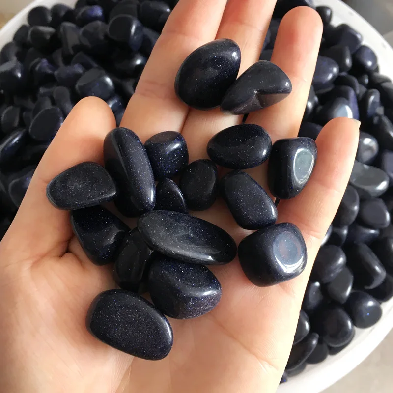 

500g Natural Blue Nugget Sand Crystal Goldstone Rock Quartz Mineral Specimen Fish Tank Garden Flowerpot Decoration Stones