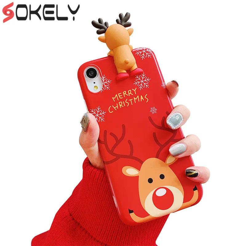 Чехол для телефона NewSOKELY iPhone 6 6s 7 8 Plus X XR XS Max милый мультяшный Рождественский Санта