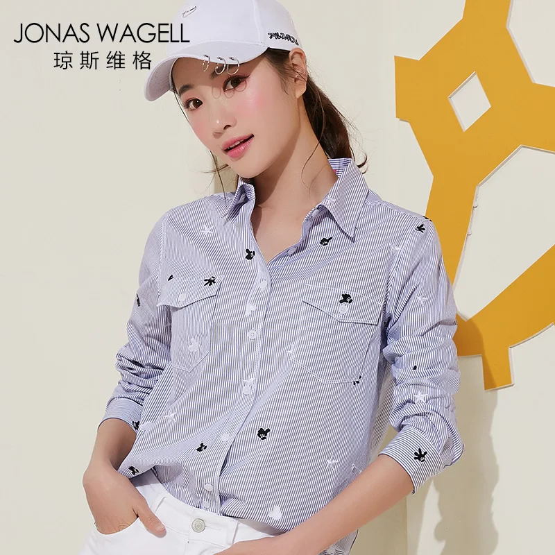 Jonas Wagell 2017 Embroidered cowboy shirt autumn woman's long sleeve |