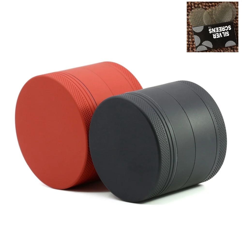 

Upscale 63x45mm Rubber paint 4 Floor Smoking Herb Grinders Tobacco Cigarette Quality Grinder Accessories