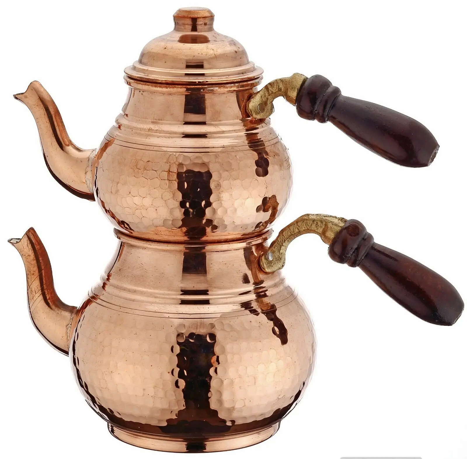 

Copper tea pot 2 sizes traditional chinese turkish japanese arabic wooden handle