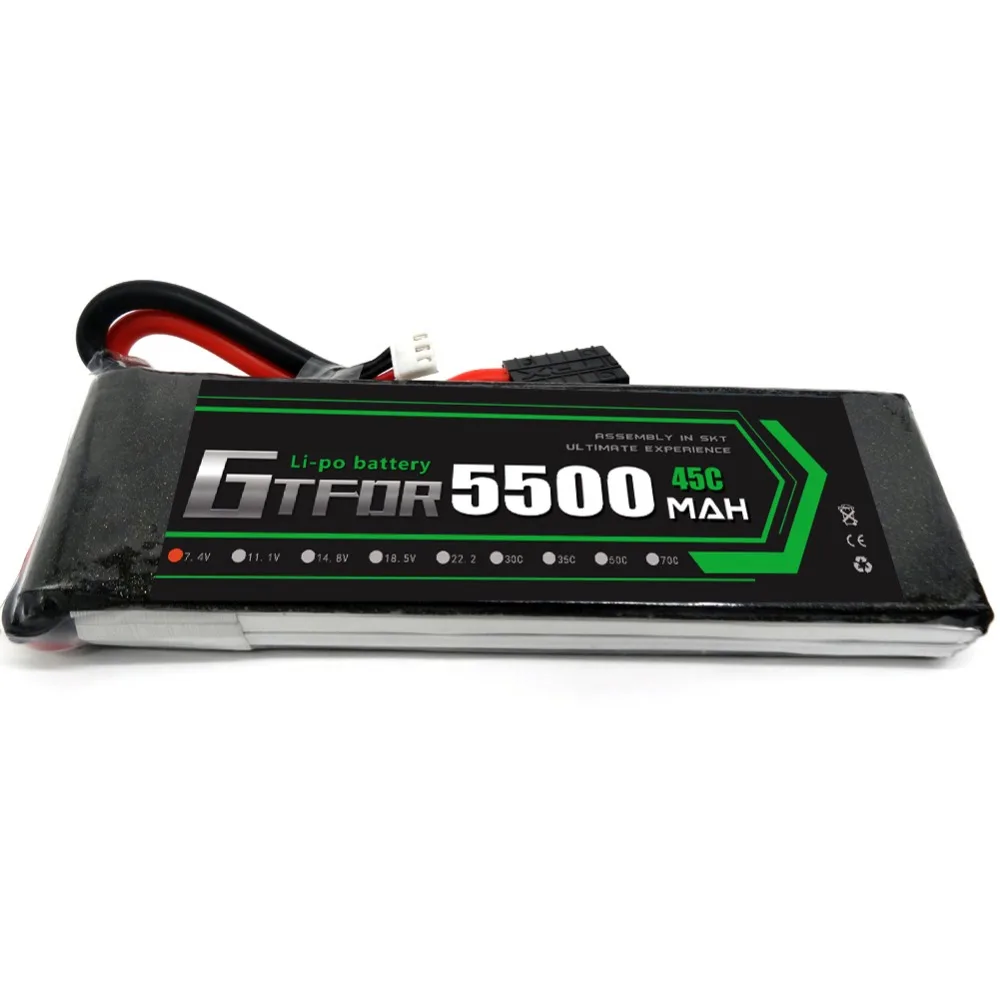 

GTFDR 2S RC LiPo battery 7.4v 5500mAh 45C 2S Batteria For RC Helicopter RC Car RC Boat Quadcopter Li-Polymer batteries