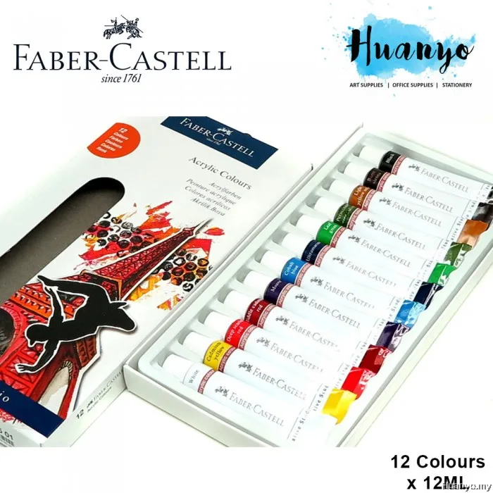 Faber Castell 169501 стартовый набор акриловые краски, кошелек, 12, 12x12 мл туба, 12 высокопигментированный состав