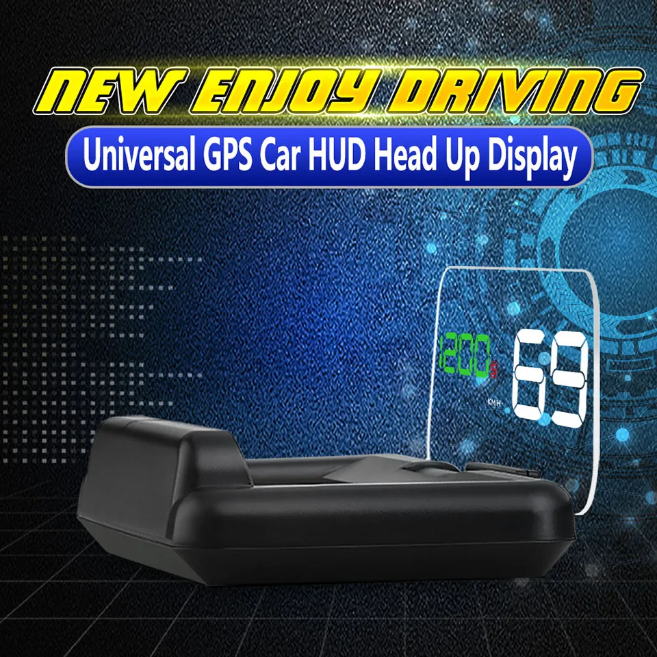 GPS Hud измеритель скорости Автомобильный дисплей с отражением зеркальной пленки