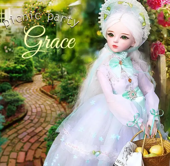 Grace 1/3 BJD кукла 56 см Женская пластиковая шарнирная Подвижная кукла включает в себя куклу, одежду и обувь - Цвет: Grace