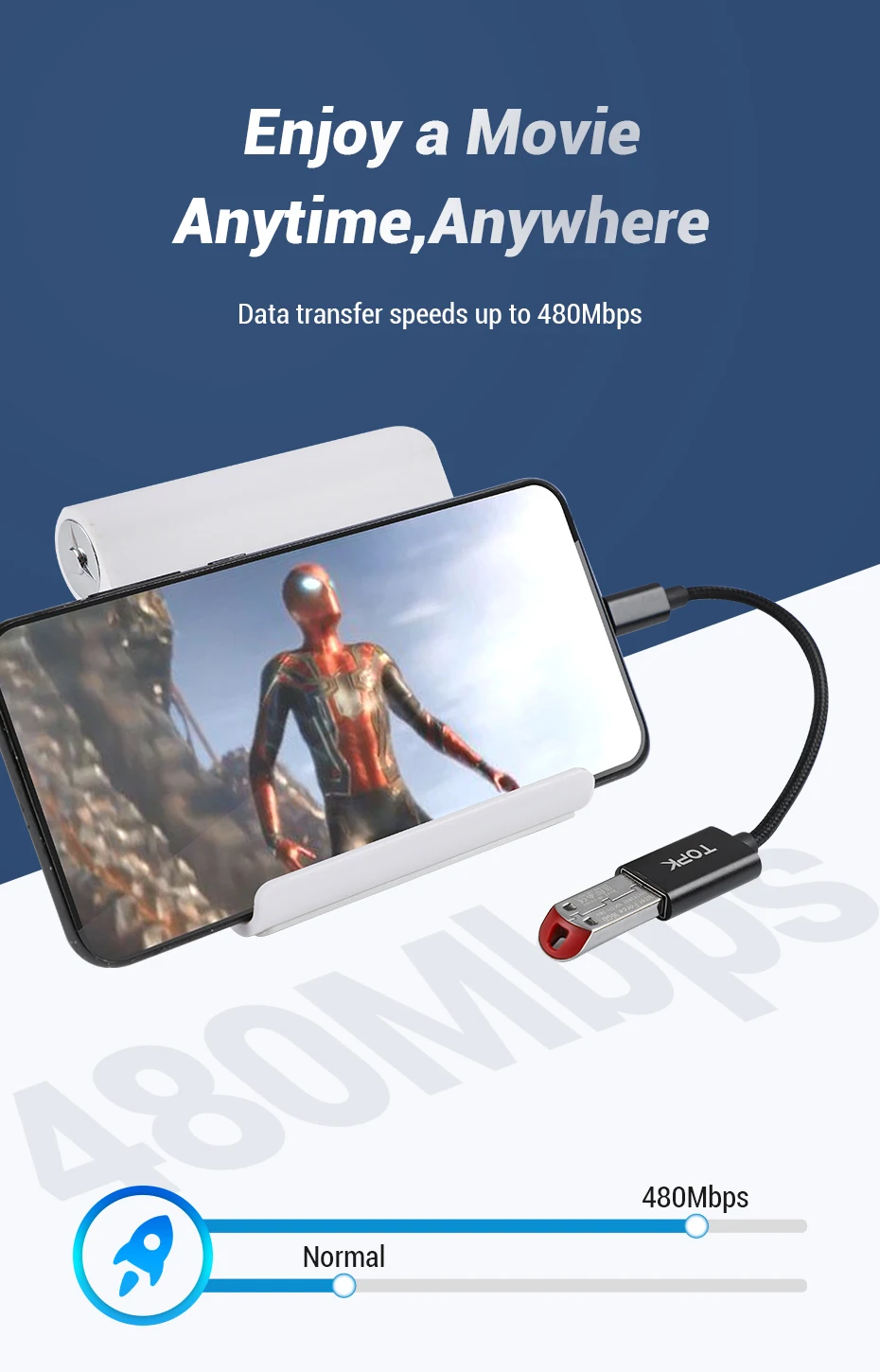 TOPK Micro USB OTG кабель адаптер для samsung Xiaomi huawei USB разъем Android USB 2,0 OTG адаптер