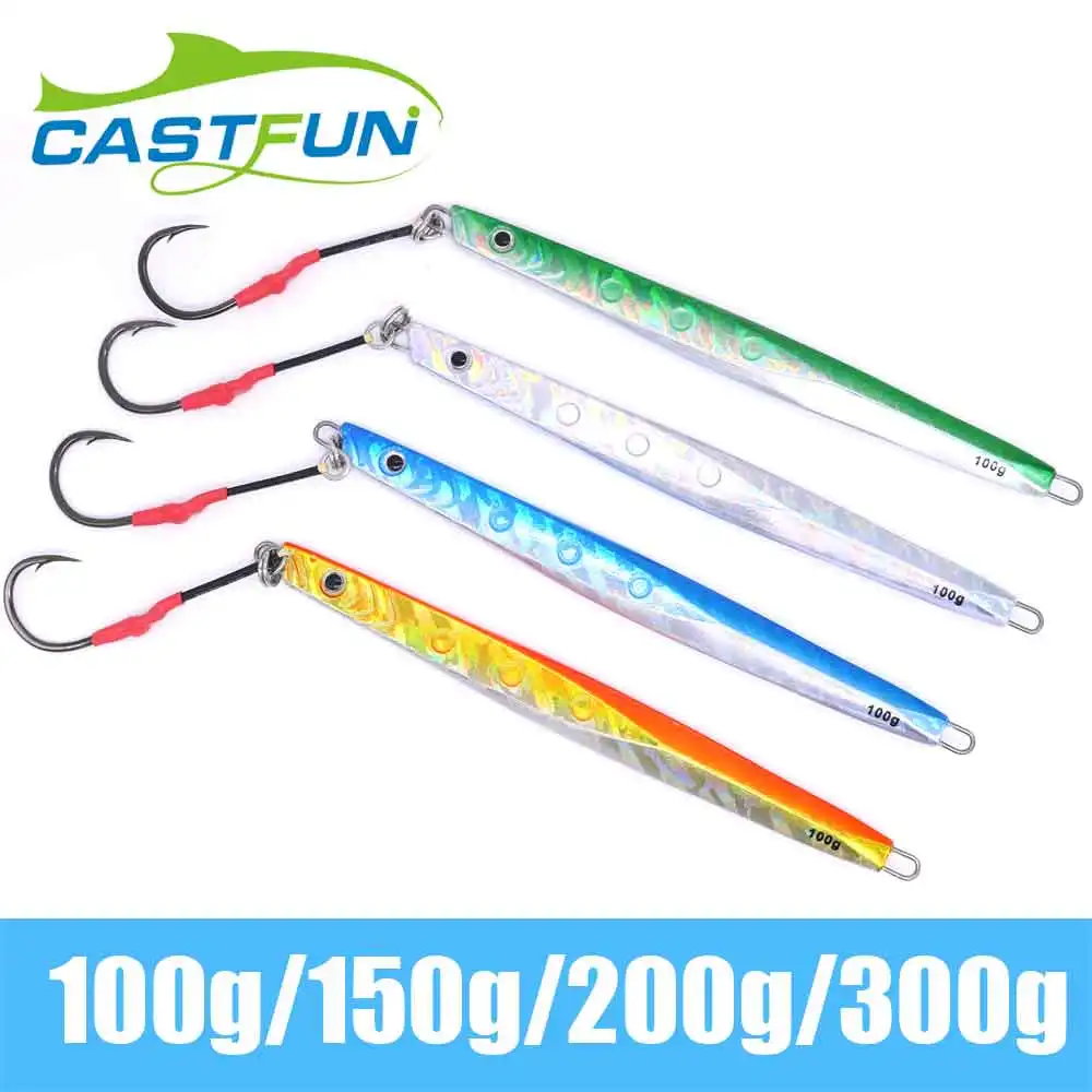 CASTFUN 4 шт./лот бентос скоростной джиг Мустад Assist Вибрационный крючок 100 г 150 200 300