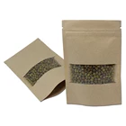 Пакеты Перезаправляемые с застежкой-молнией, 100 шт., пакеты дой-Пак из крафт-бумаги, влагостойкие пакеты для сухих фруктов, цветов, чая, кофе на Рождество