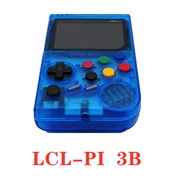 Blue transparent Ретро Raspberry Pi 3B портативная игровая консоль для LCL PI Game Boy видео Классический игровой плеер Raspberry Pi для Gameboy DHL - Цвет: Blue transparent