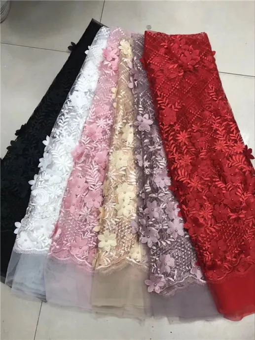 Latest French Laces 2018 African royal blue Lace Fabrics High Quality 3d Fabric Fashion Nigerian Party Dress Black | Дом и сад