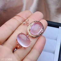 kjjeaxcmy boutique jewelry 925 sterling silver inlaid natural hibiscus stone gemstone female pendant necklace ring set sup