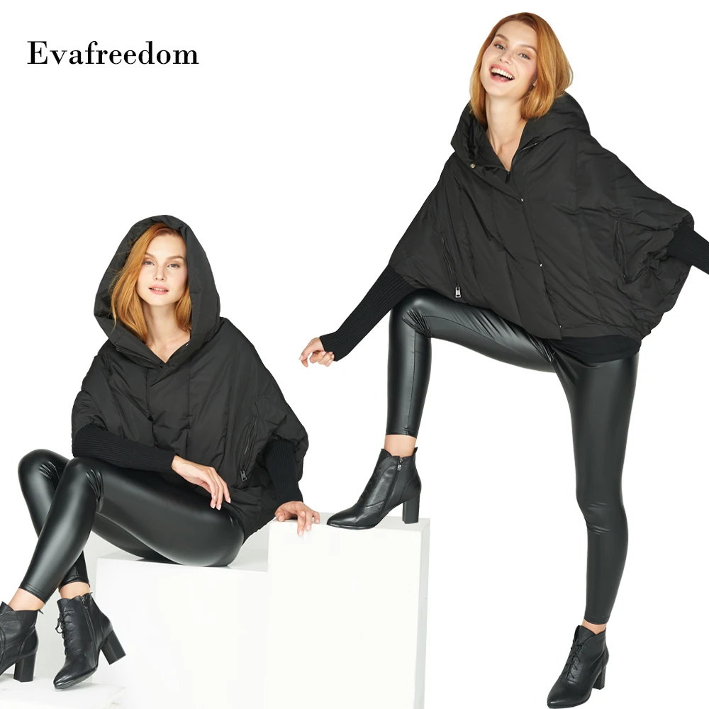 Eva Freedom 2020 Ladies Winter Jacket 90% White Duck Down Fashion Lightweight Plus Size Warm Bat-shaped Down Jacket Women