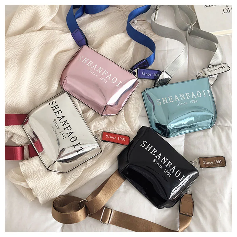 2019 поясная сумка для женщин Кожаная модная лазерная мини-сумка телефона сумки