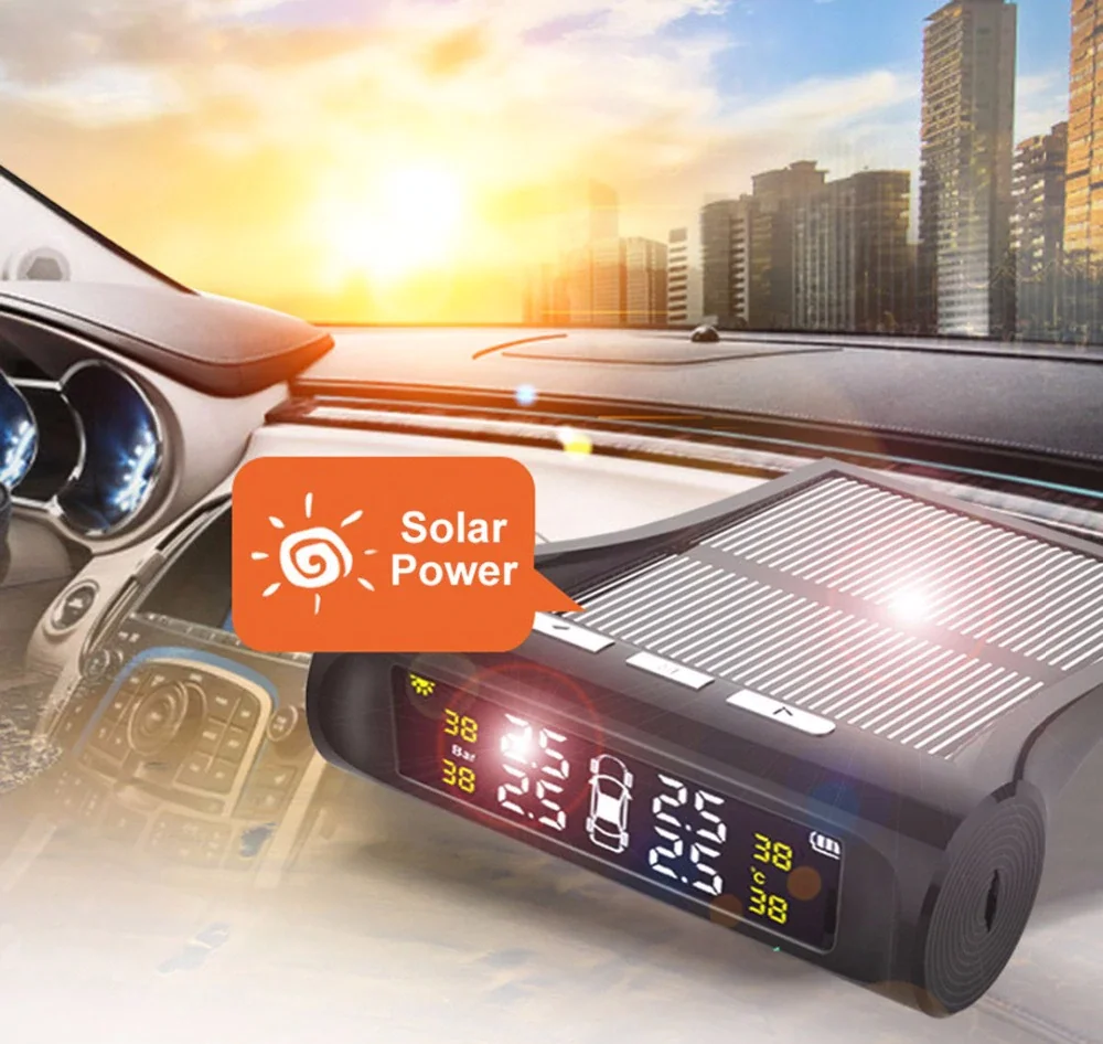 Солнечная Автомобильная TPMS Система Сброса Давления в Шинах Контроля Внутри
