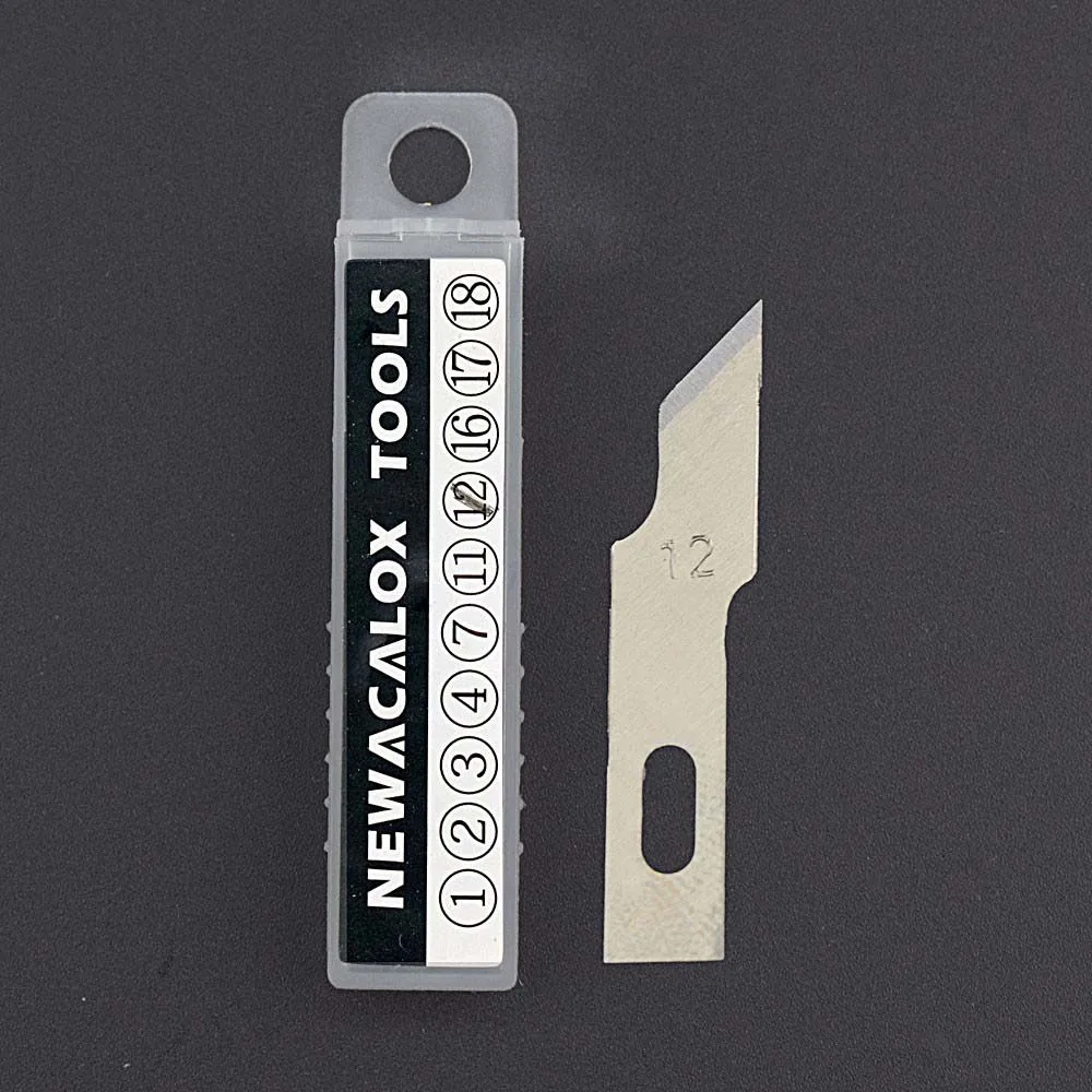 12 Blades NEWACALOX 20 шт. лезвия из нержавеющей стали для телефона пленки инструмент режущий гравер рукоделие хобби нож DIY скальпель резьба по дереву PCB ремонт - Цвет: 12 Blades