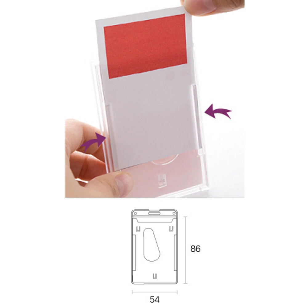 

5x Clear Transparent ID Card Holder Protector Cover Case Enclosed Pass Badge