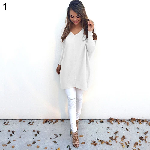 Для женщин Однотонная одежда свободные Повседневное V Средства ухода за кожей