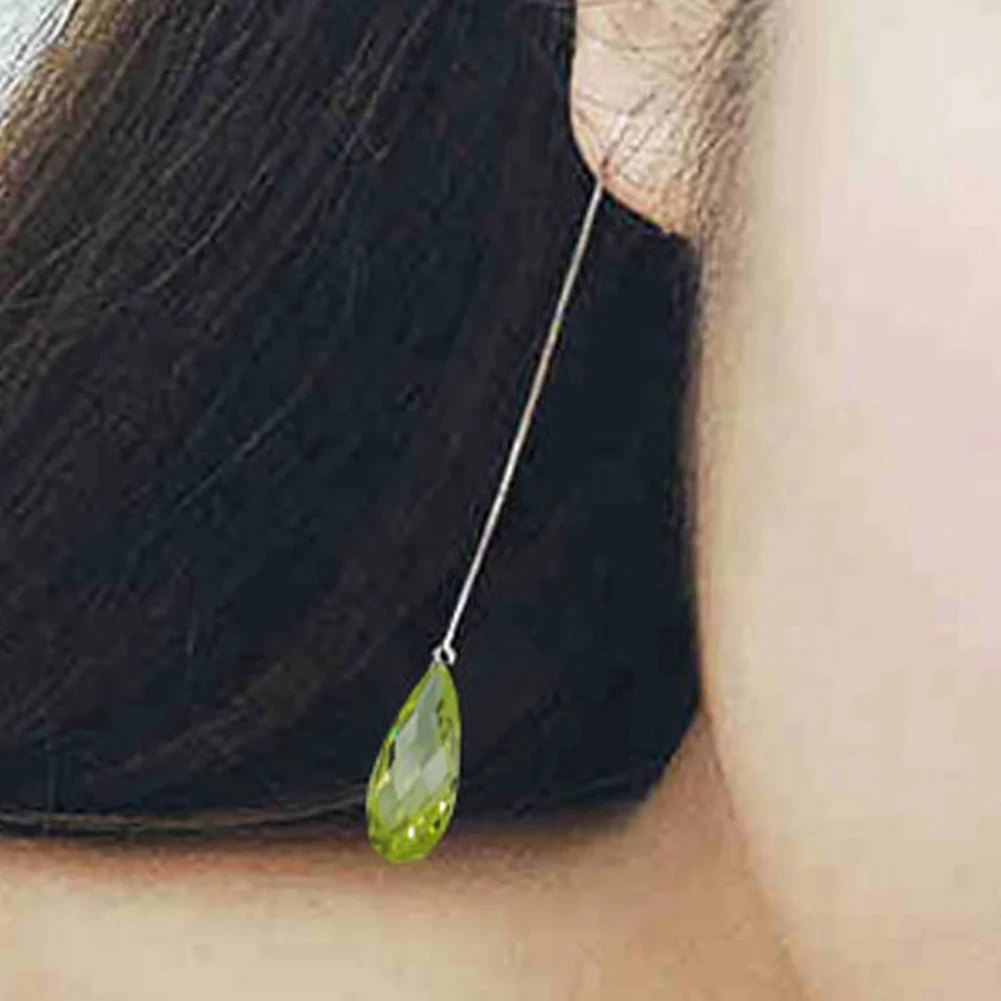 Fashion Jewelry Waterdrop Rhinestone Long Chain Dangle Hook Linear Earrings | Украшения и аксессуары