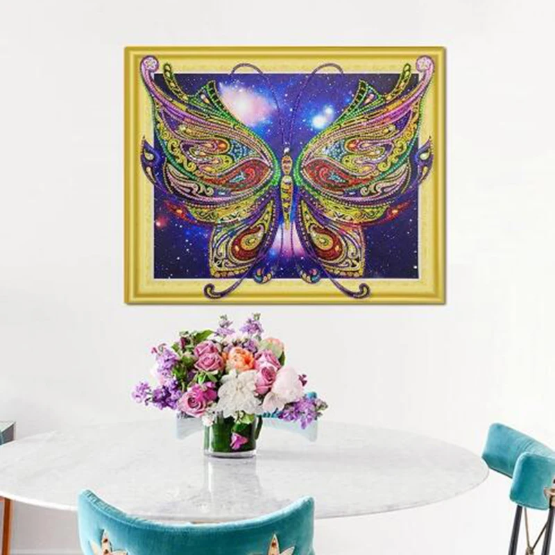 Алмазная картина животное специальная форма бабочка dianond Wall Art DIY вышивка круглая