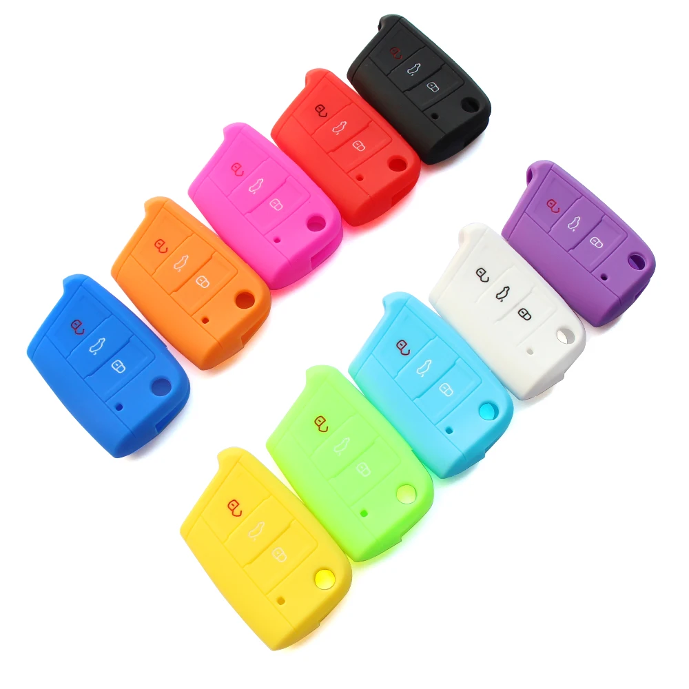 Силиконовый чехол для Skoda Octavia A7 подходит Volkswagen VW Golf 7 mk7 /Polo 2016 2017|car remote key covers|key case