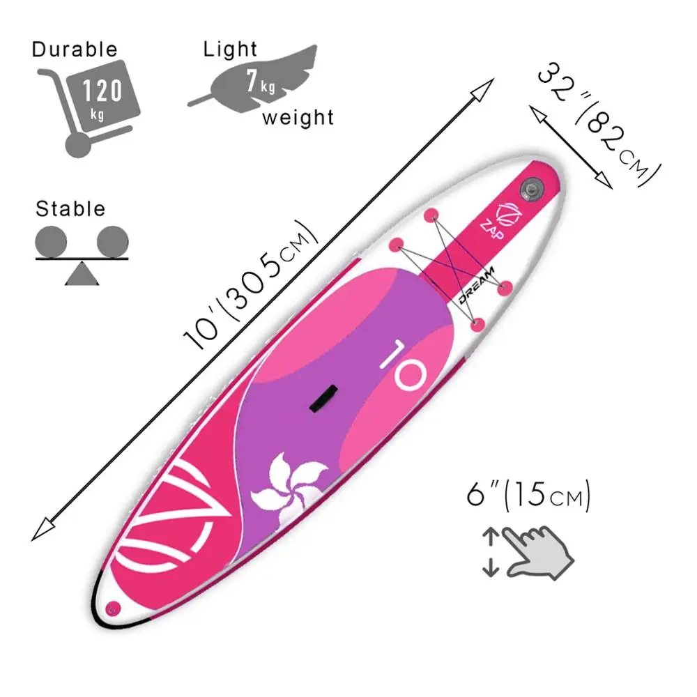 ZAP Dream 10 iSUP надувная доска весло для серфинга Sup Board (305x82x15 см)|Серфинг| |
