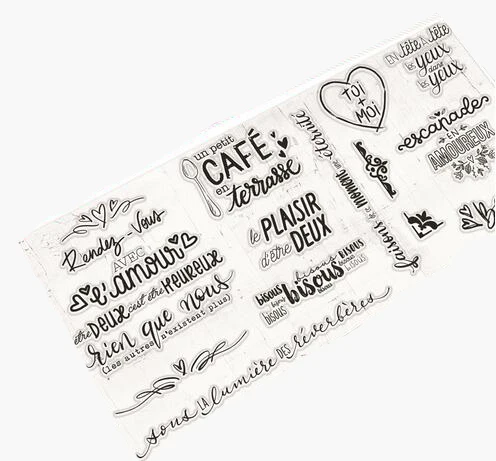 Слова Французский прозрачный силиконовый штамп/печать для DIY