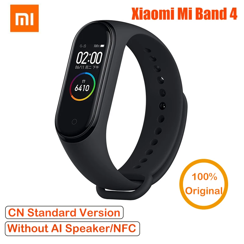 Xiaomi 4 5ATM водонепроницаемый браслет монитор сердечного ритма цветной экран фитнес-трекер умный Браслет китайская версия