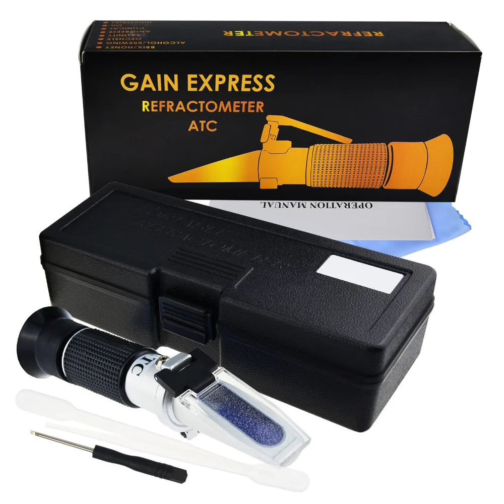 Рефрактометр для винограда фруктового сока спиртовой рефрактометр с ATC двойной