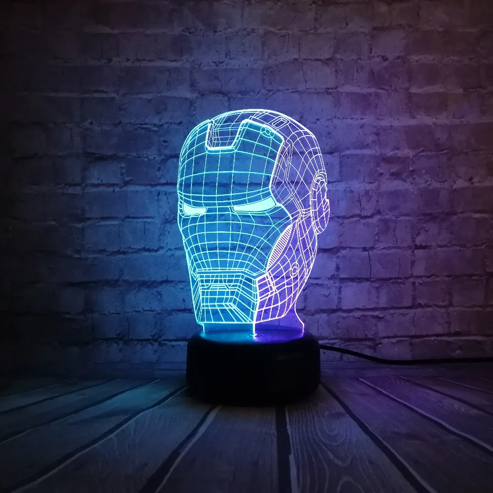 7 цветов Изменение градиент Мода животное голова лошади светодиодные ночники 3D Светодиодный Настольные лампы для дома спальни вечерние Рождественский подарок