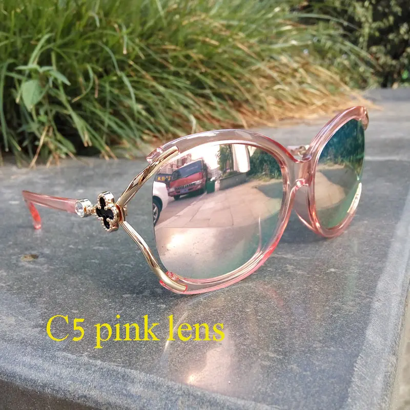 Женские поляризованные солнцезащитные очки большие винтажные в оправе с