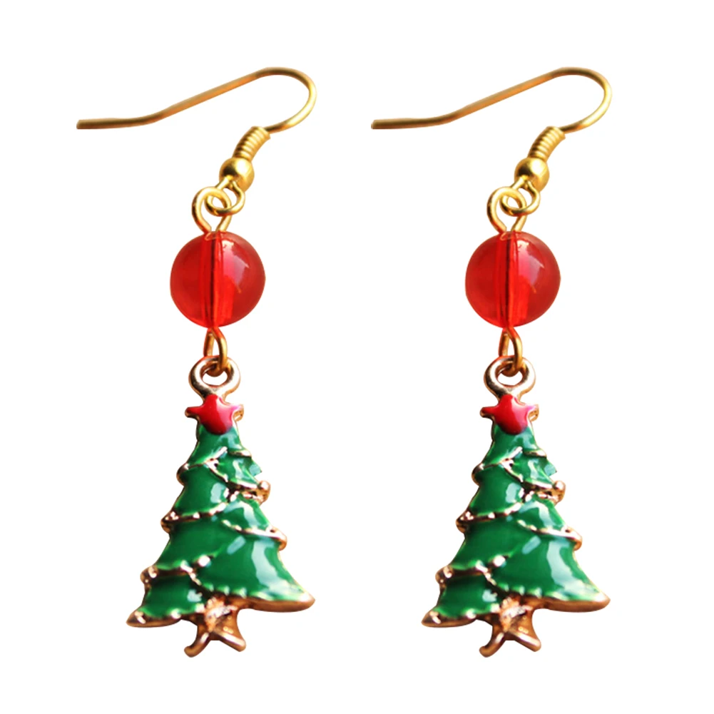 Women's Christmas Tree Deer Pendant Cute Ear Hook Earrings Jewelry Xmas Gift | Украшения и аксессуары
