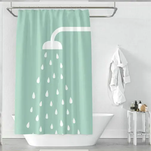 Custom Made Shower Curtain Bathroom Curtain Partition 1.2/1.5/1.8/2x1.8 meters 1.5x2m 1.8x2m 2x2m 2.4x2m White Blue Green Orang - Цвет: same like the pic