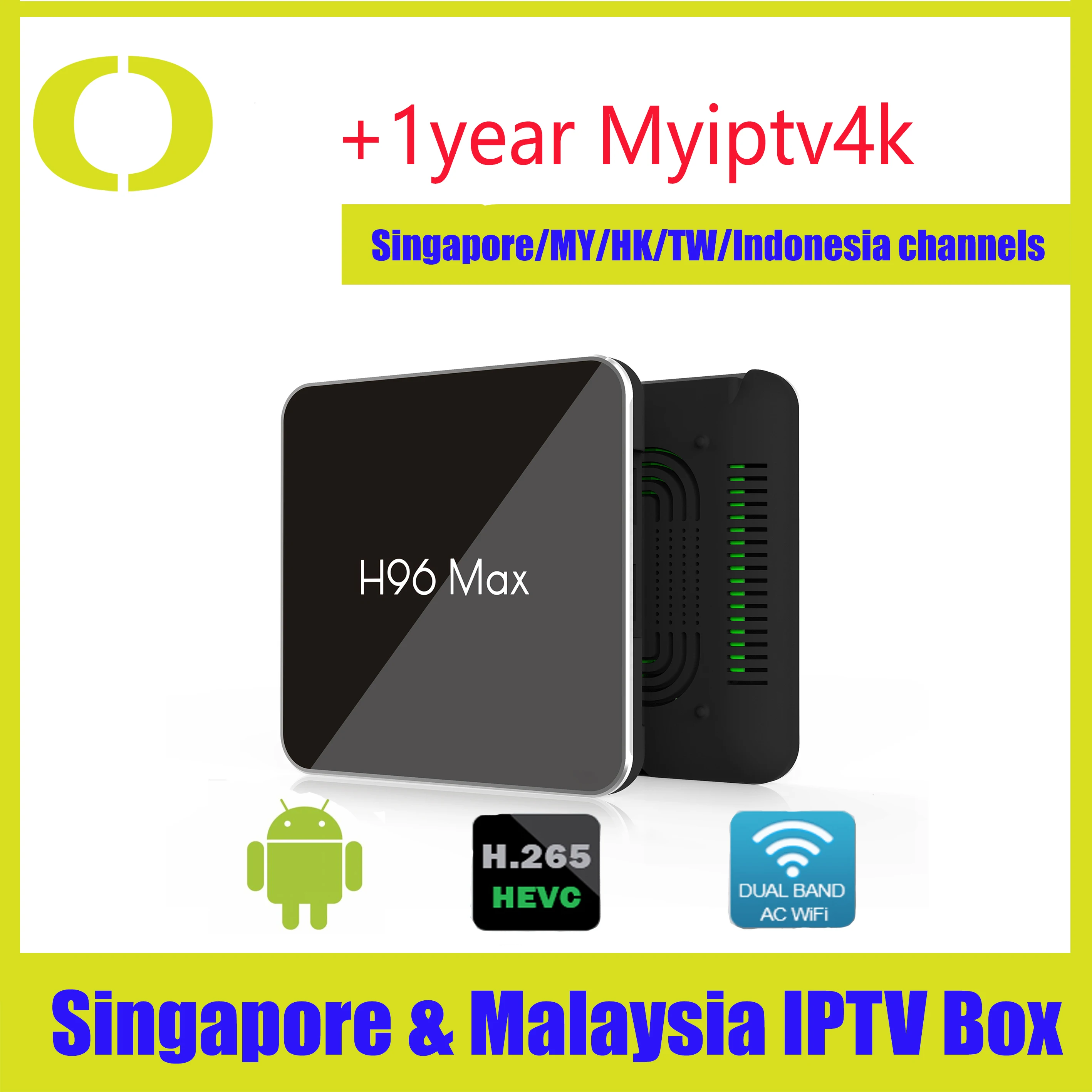 H96Max X2 Android 8,1 Tv Box с 1 год myiptv myiptv4k mypadtv кодер iptv для сингапурский Малайзийский HK TW материковой части Индонезия