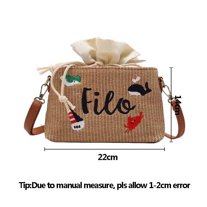

Summer Women Casual Straw Bag INS Popular Female Beach Letter Handbag Lady Mini Knit Shoulder Bag Travel Drawstring Bolsa SS3240