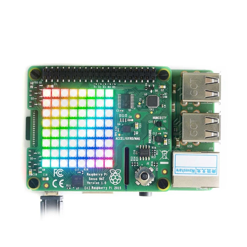 Raspberry Pi Sense HAT с датчиками ориентации давления влажности и температуры 3b + /