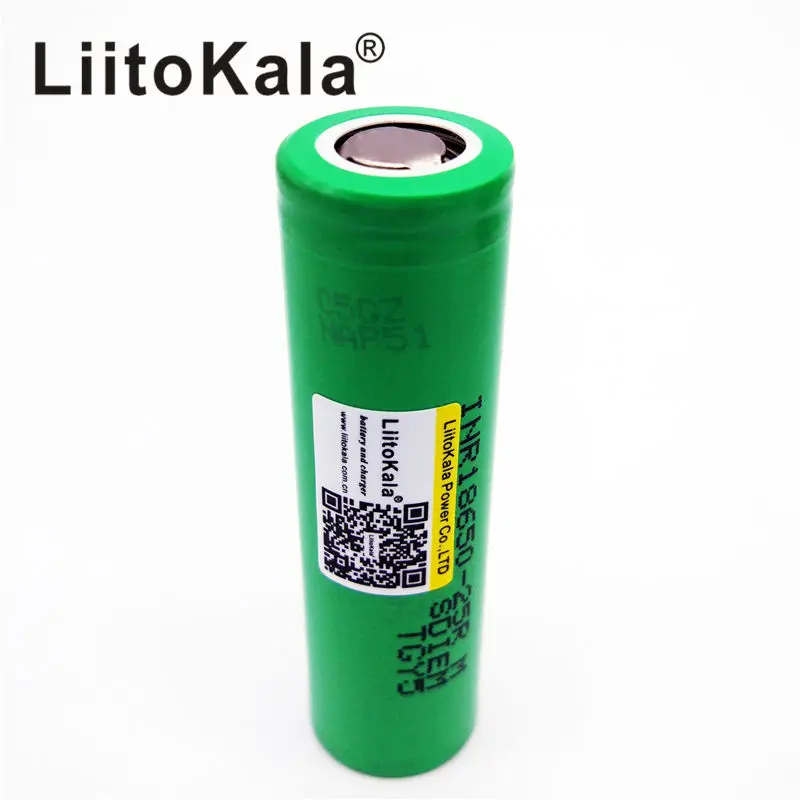 40 шт. liitokala lii-25R высокой емкости 3,6 В 18650 2500 мАч литий-ионная аккумуляторная батарея INR18650-25RM игрушки фонарик инструменты