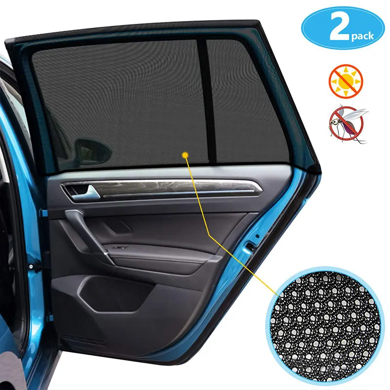 

S—XXL Auto Car Vehicle Window Mesh set Shield Sunshade Visor Net Mosquito Repellent UV Protection Anti Mosquito Car Window Cover